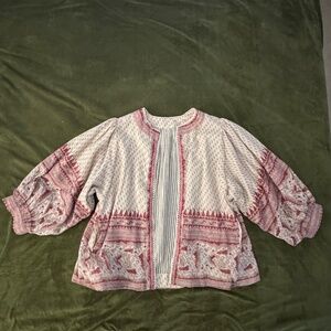 Maje Jacket in Terracotta and Cream